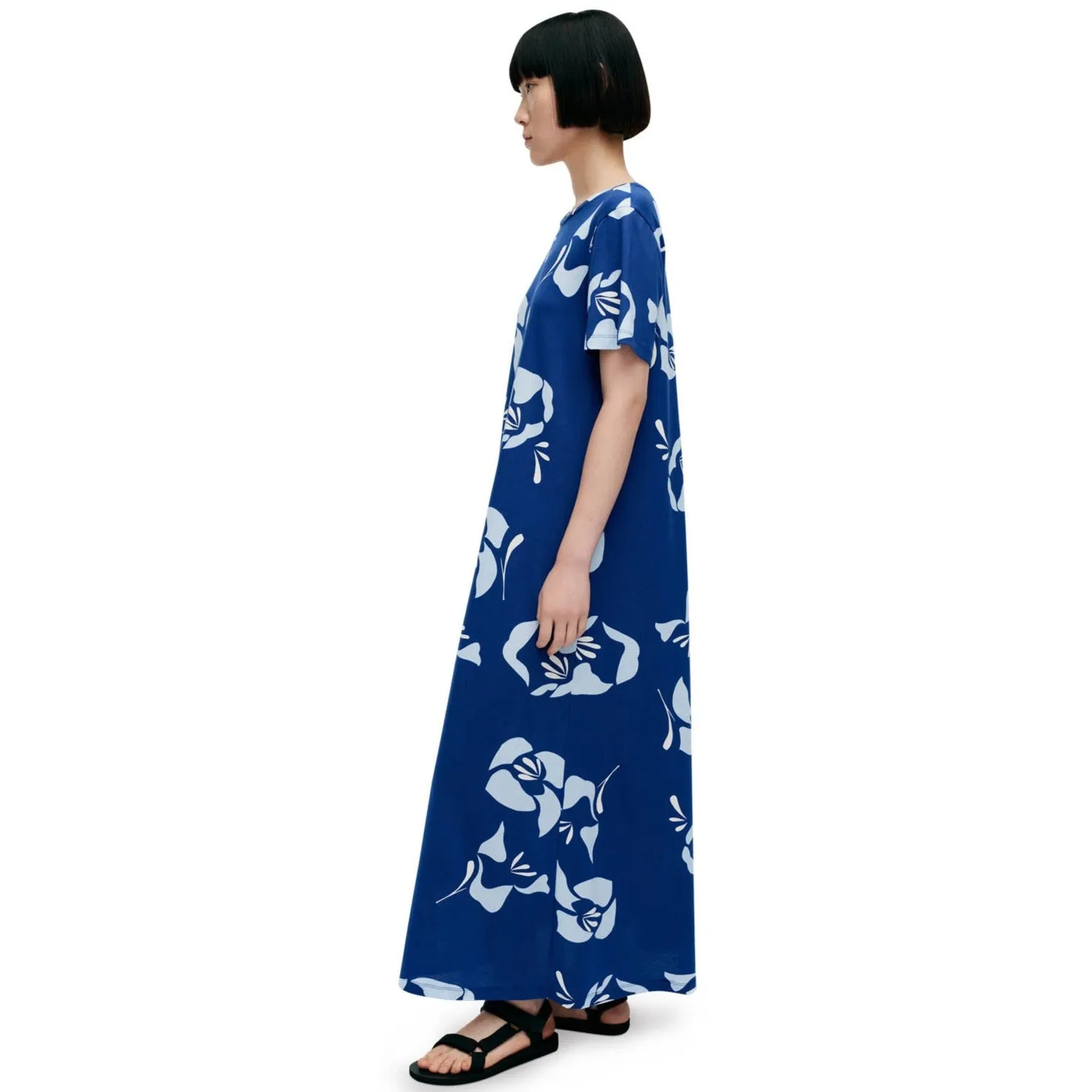 Marimekko Kalliokielo Halakka Dress, Blue, Light Blue & Off White