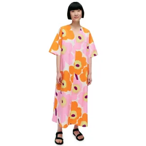 Marimekko Kellotus Unikko Dress,  Pink & Orange Floral
