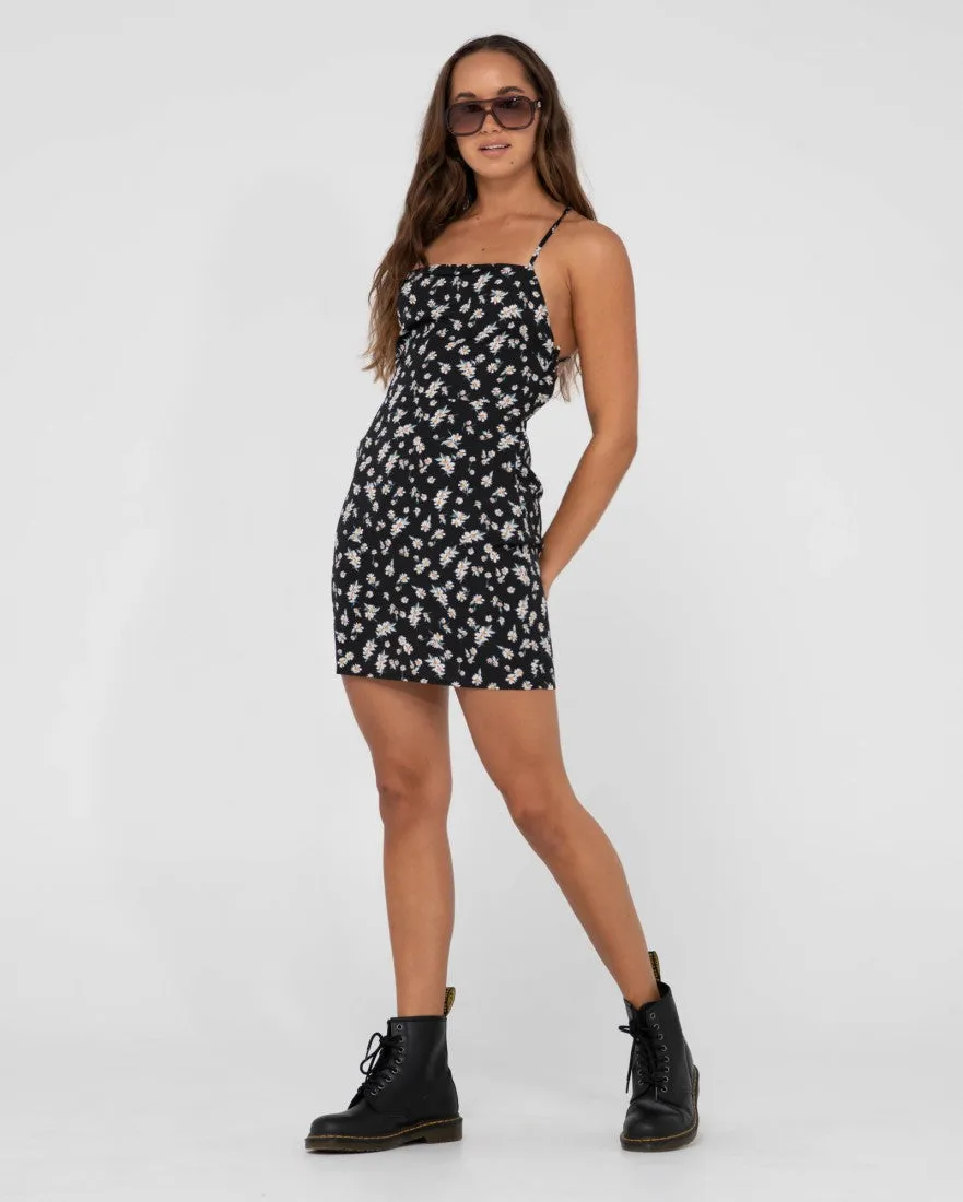 Marley Floral Printed Open Back Mini Dress