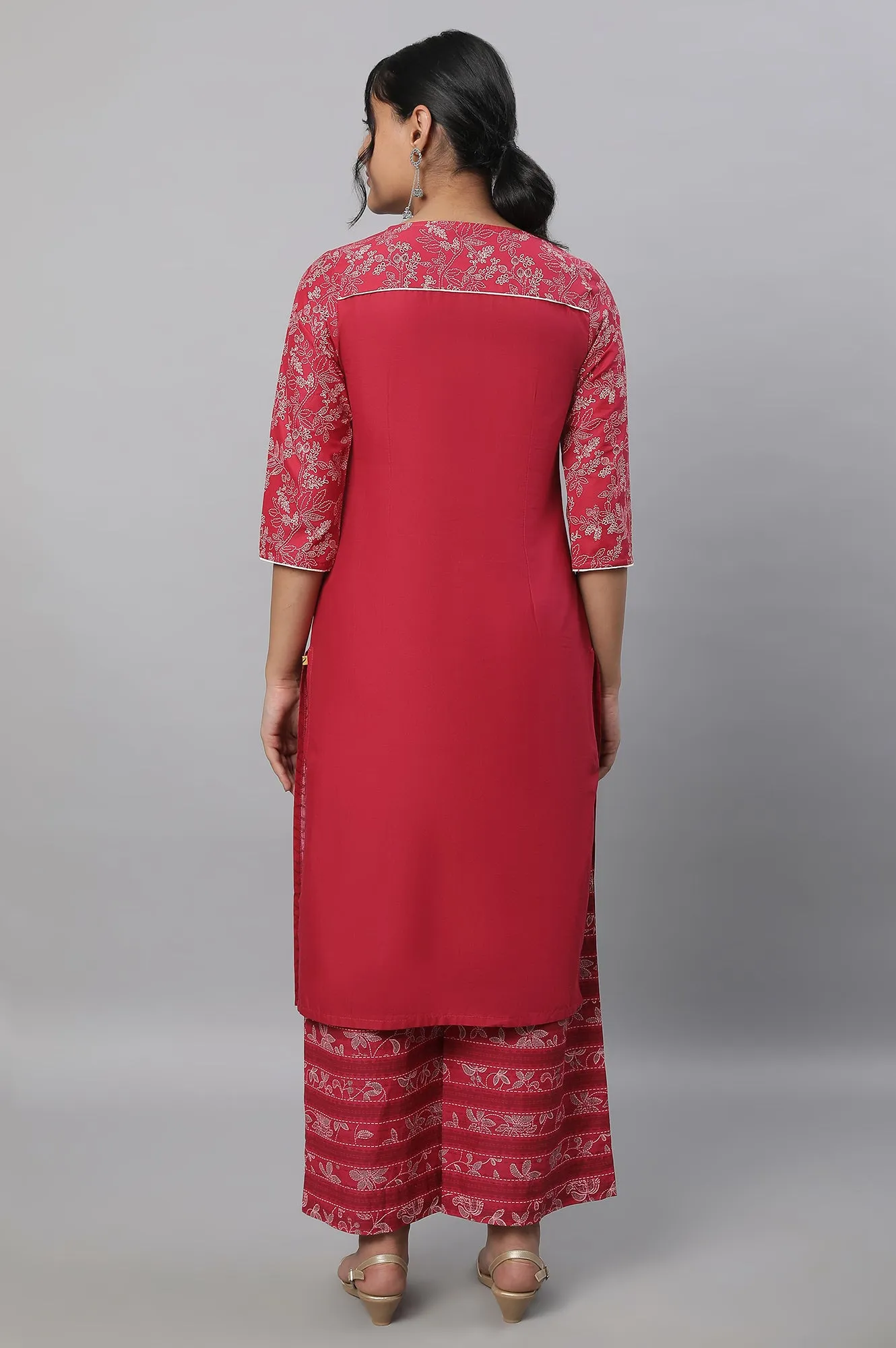Maroon Ethnic kurta & Palazzo Set