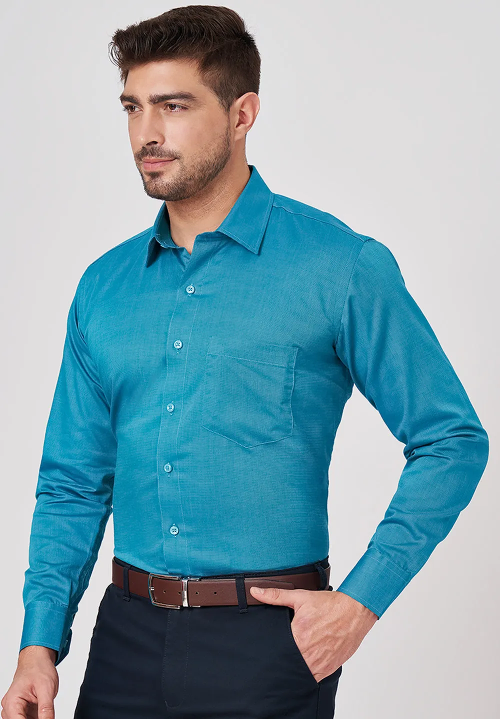 Men Blue Regular Fit Formal Shirt