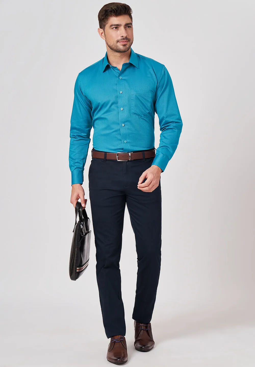 Men Blue Regular Fit Formal Shirt