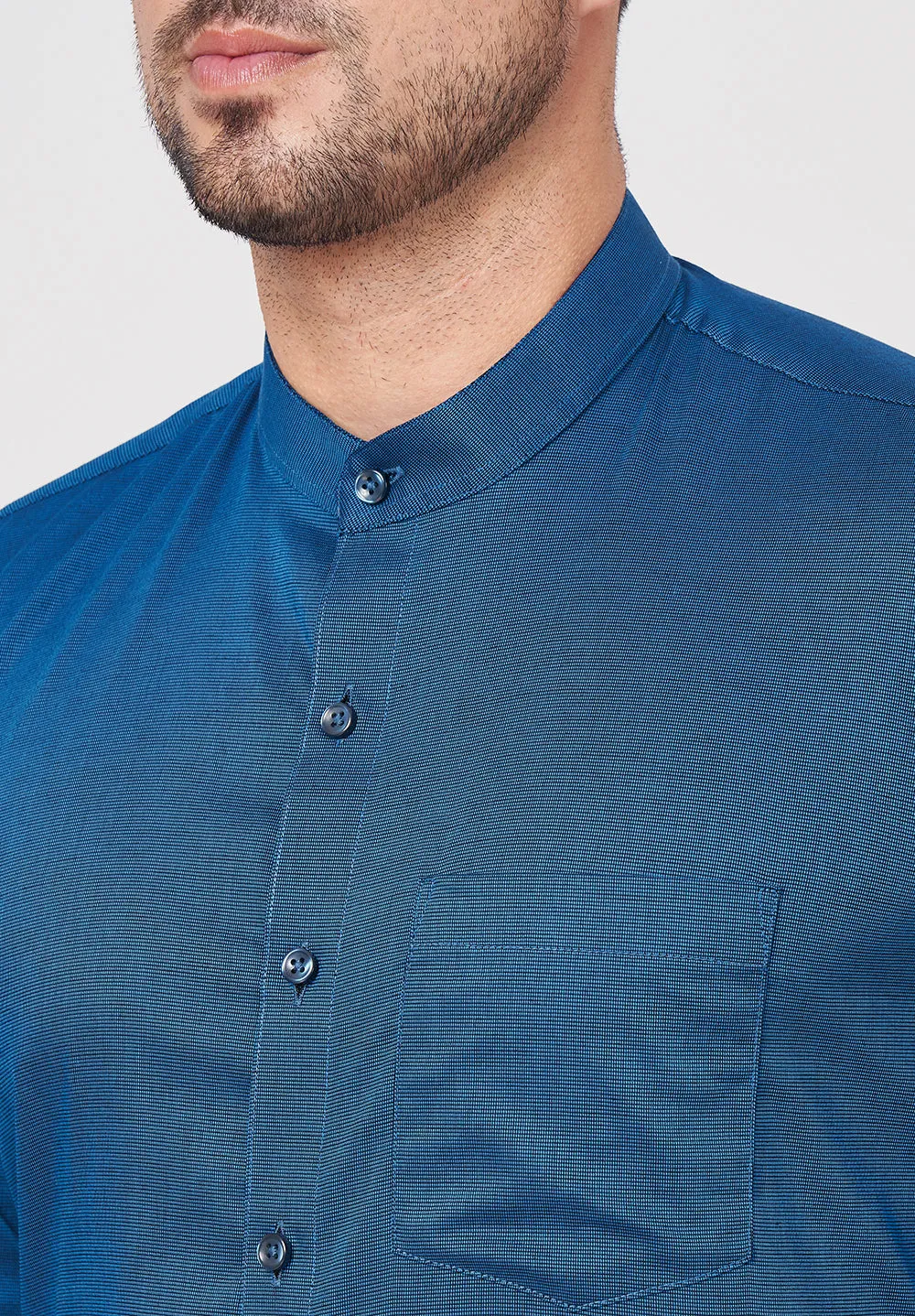 Men Blue Slim Fit Full Sleeve Formal Shirt