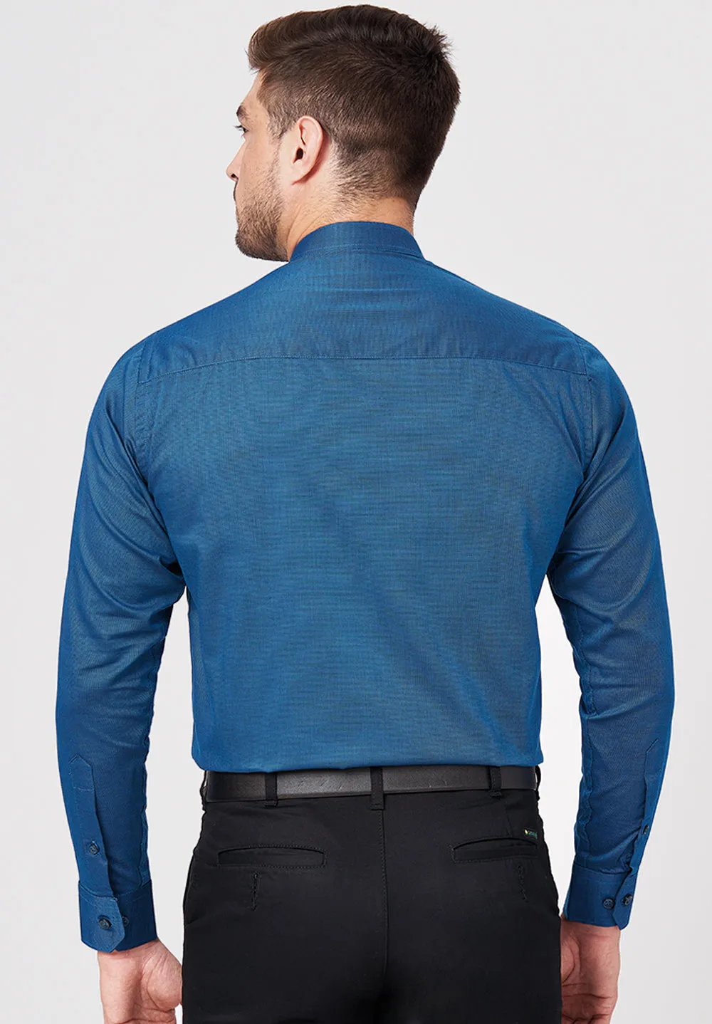 Men Blue Slim Fit Full Sleeve Formal Shirt