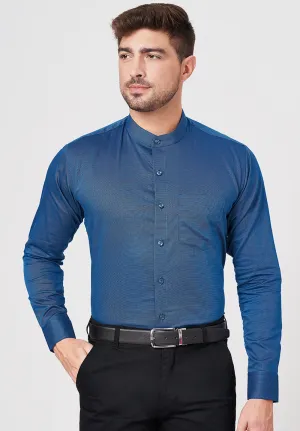 Men Blue Slim Fit Full Sleeve Formal Shirt