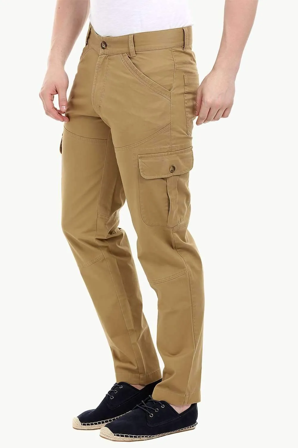 Men's Brown 6 Pocket Twill Cargo Pants