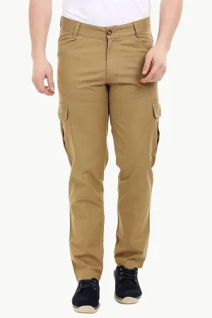 Men's Brown 6 Pocket Twill Cargo Pants