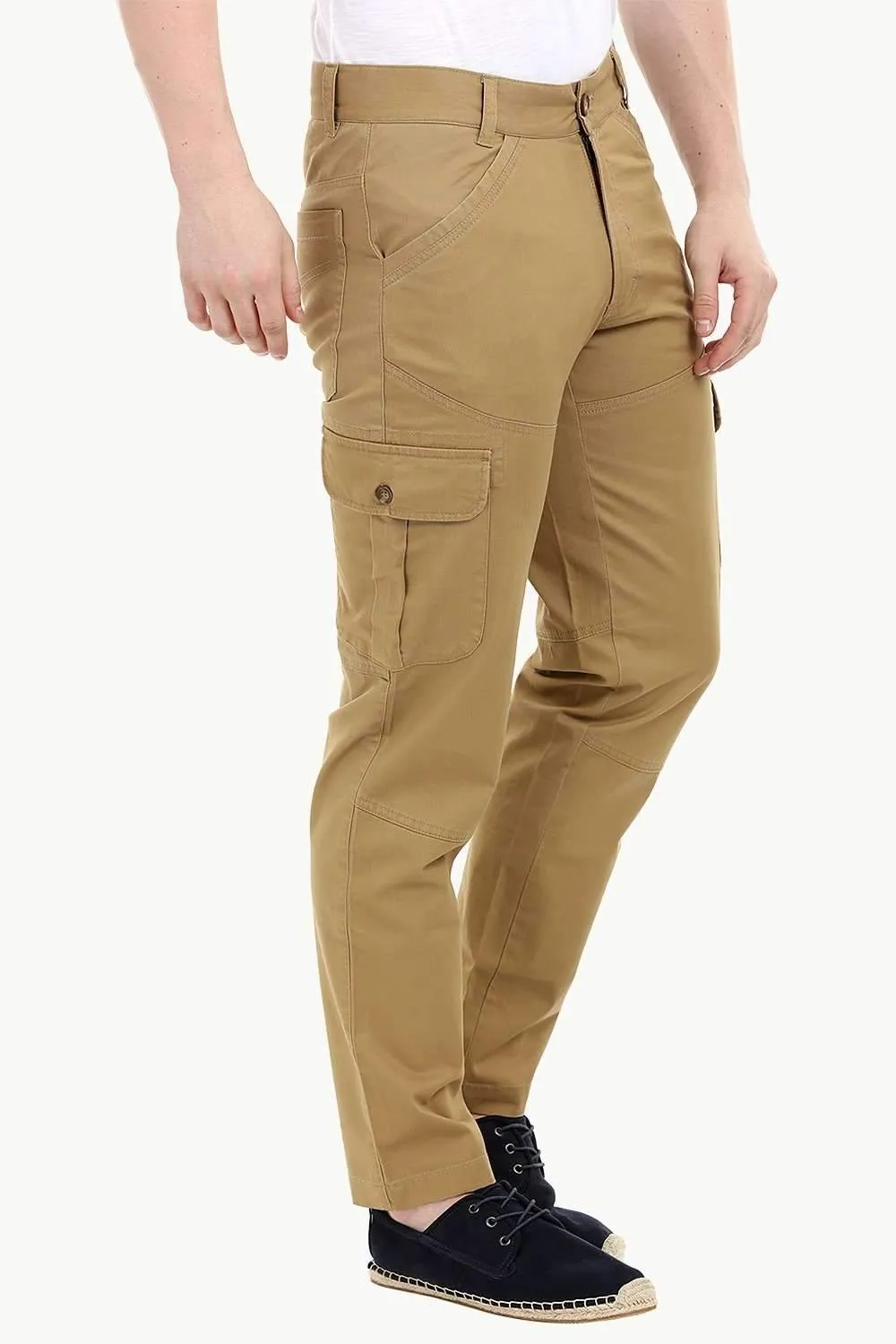 Men's Brown 6 Pocket Twill Cargo Pants