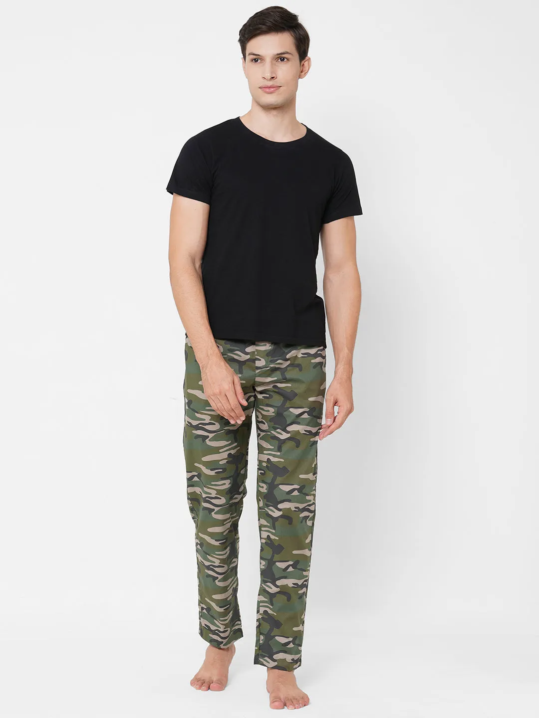 Men's Printed, Multicolor, Cotton, Regular Fit, Elasticated, Waistband, Pyjama  With Side Pockets
