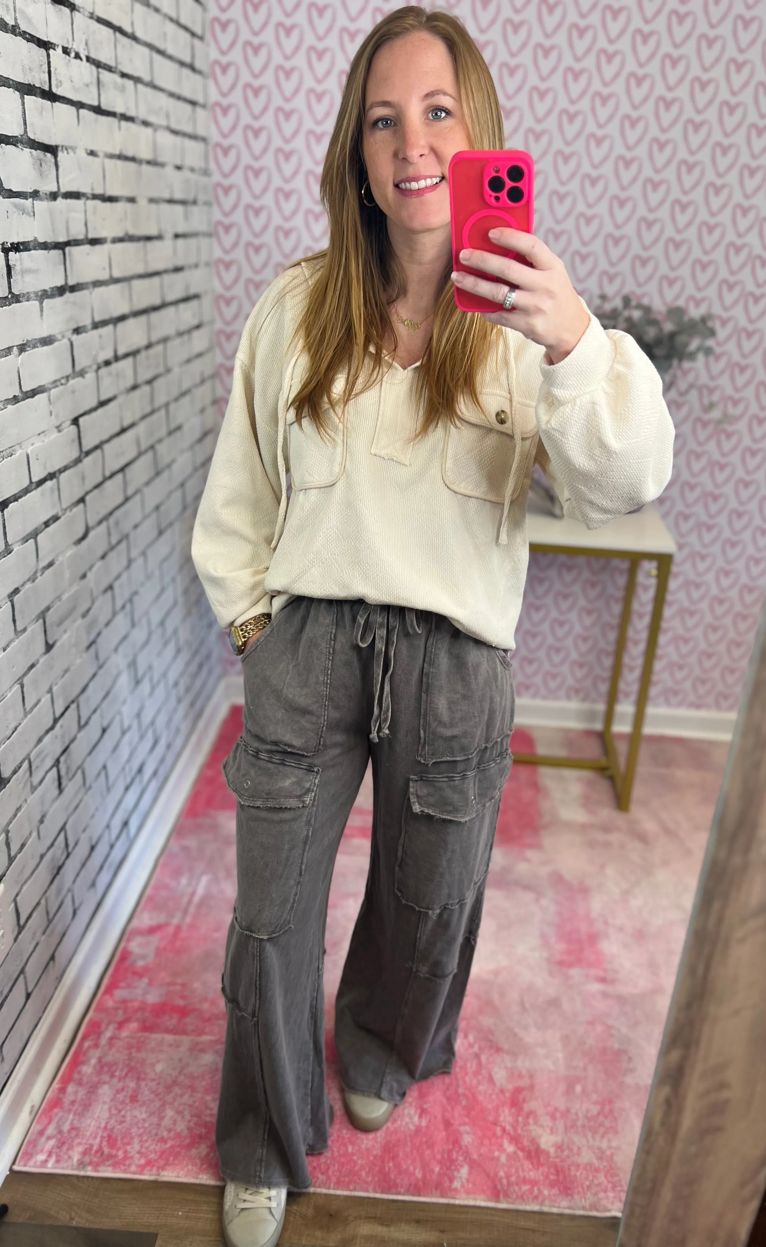 Mineral Wash French Terry Cargo Pants