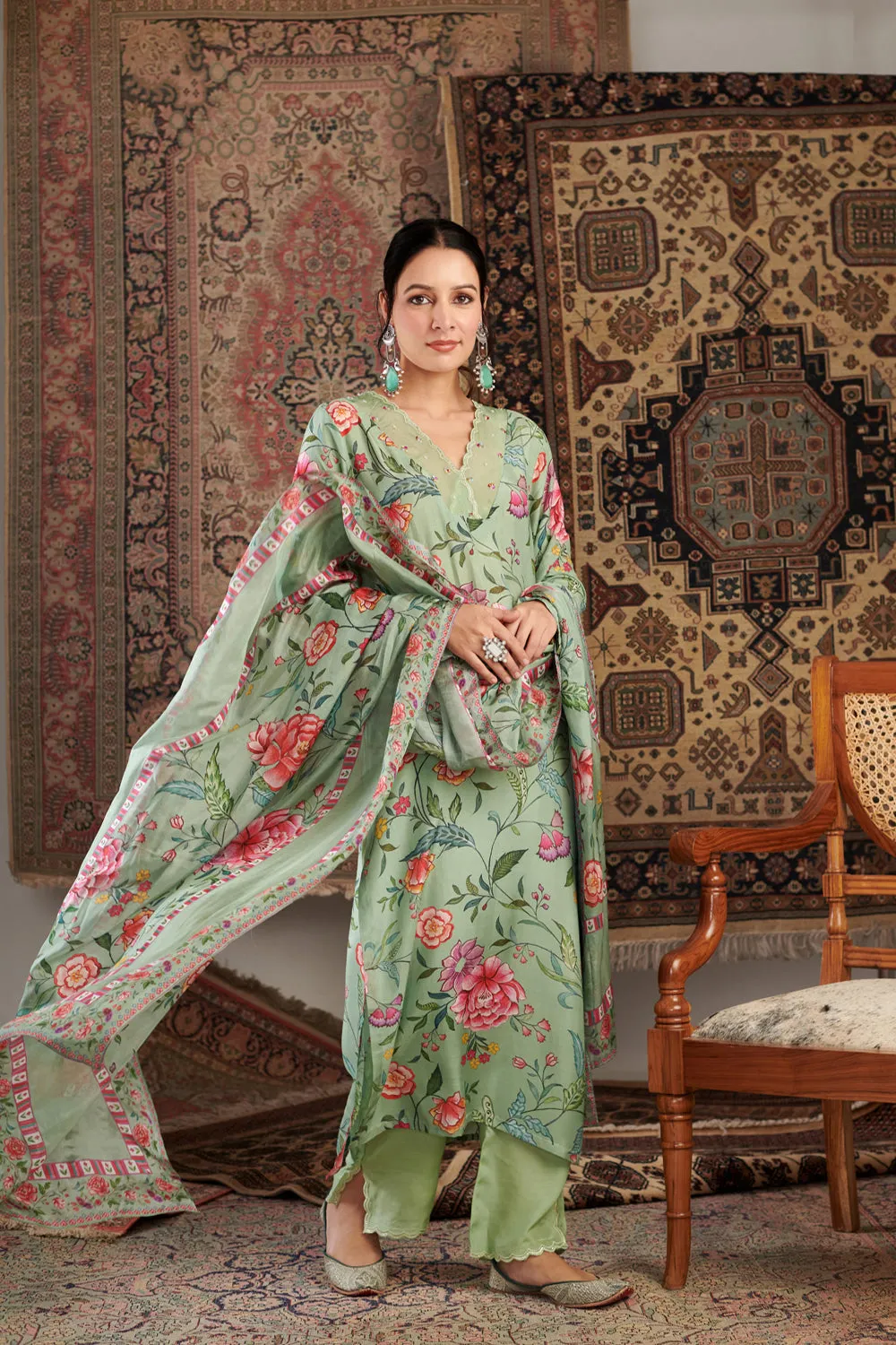 Mint Green Kurta Set Of 3