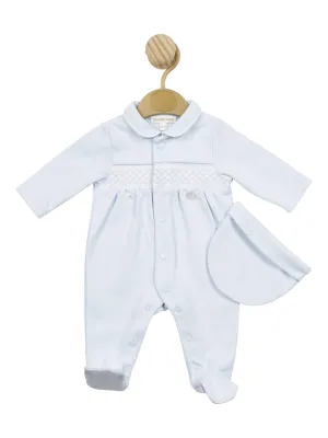 Mintini Pale Blue Premmie Babygrow & Hat Set