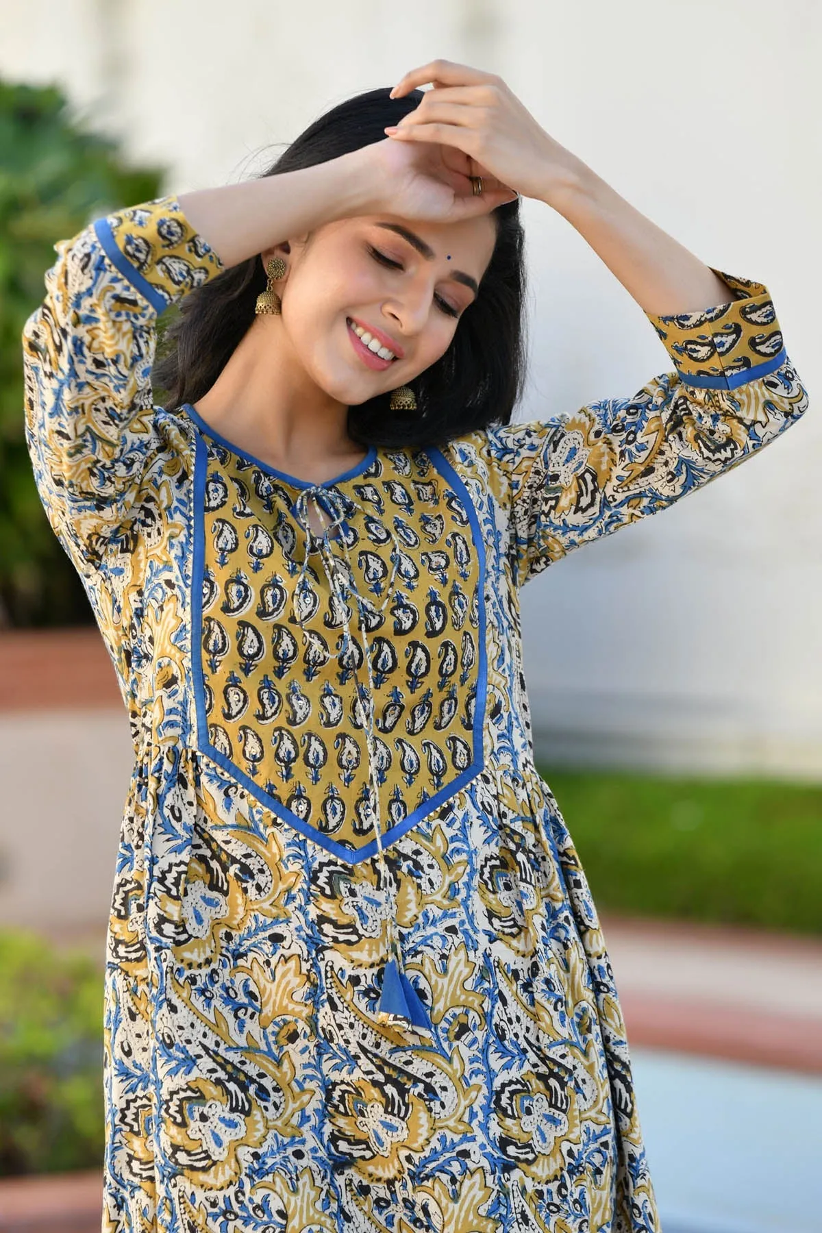 MULMUL DEEVENA AJRAKH PRINT SUIT SET