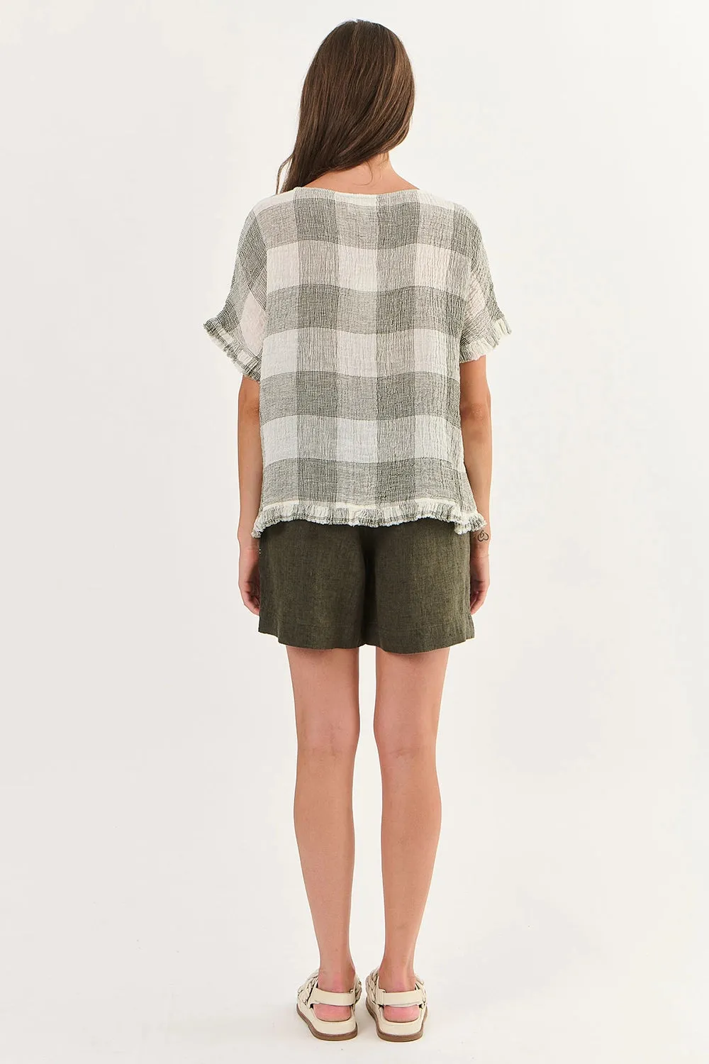 Naturals by O & J Linen Top in Khaki Terrazzo GA294