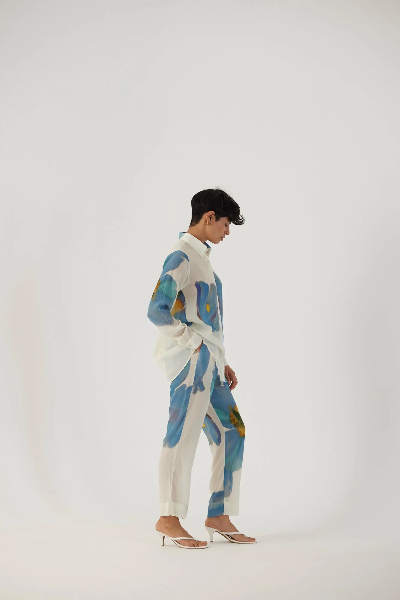 New Season Fall 24/Summer 25-Coord Set Crepe Blue Poppies White-YAMBB12-Fashion Edit Yam