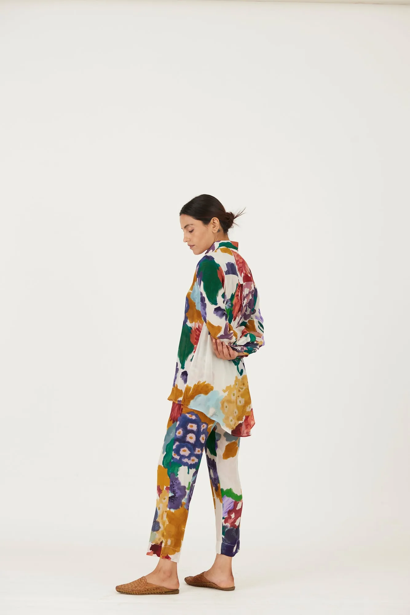 New Season Fall 24/Summer 25-Coord Set-Crepe-Farah White-YAMLS11-Fashion Edit Yam