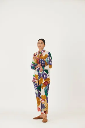 New Season Fall 24/Summer 25-Coord Set-Crepe-Farah White-YAMLS11-Fashion Edit Yam