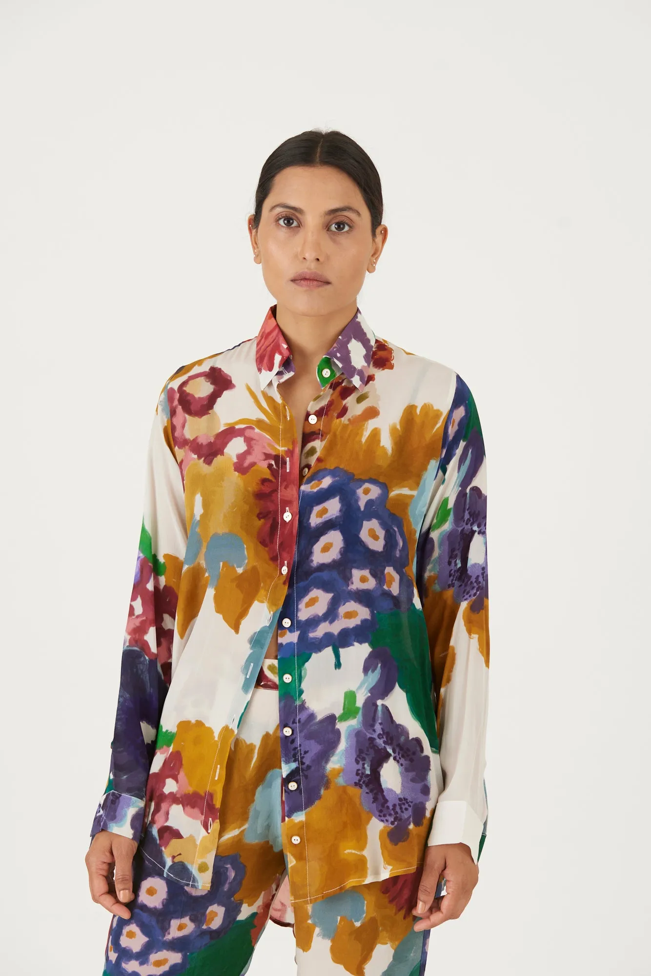 New Season Fall 24/Summer 25-Coord Set-Crepe-Farah White-YAMLS11-Fashion Edit Yam