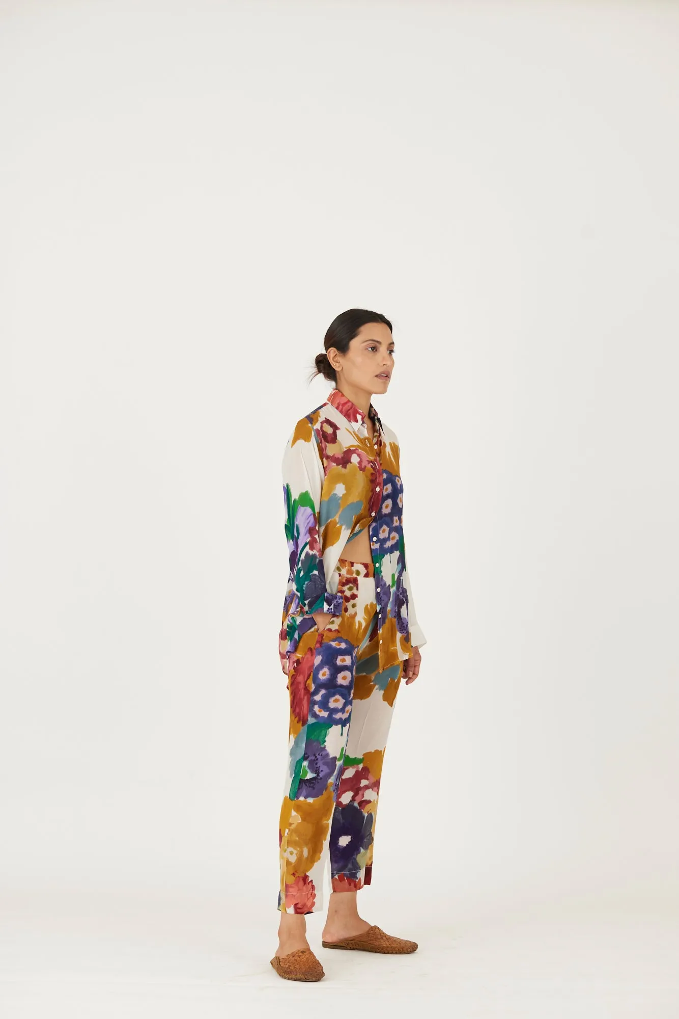 New Season Fall 24/Summer 25-Coord Set-Crepe-Farah White-YAMLS11-Fashion Edit Yam
