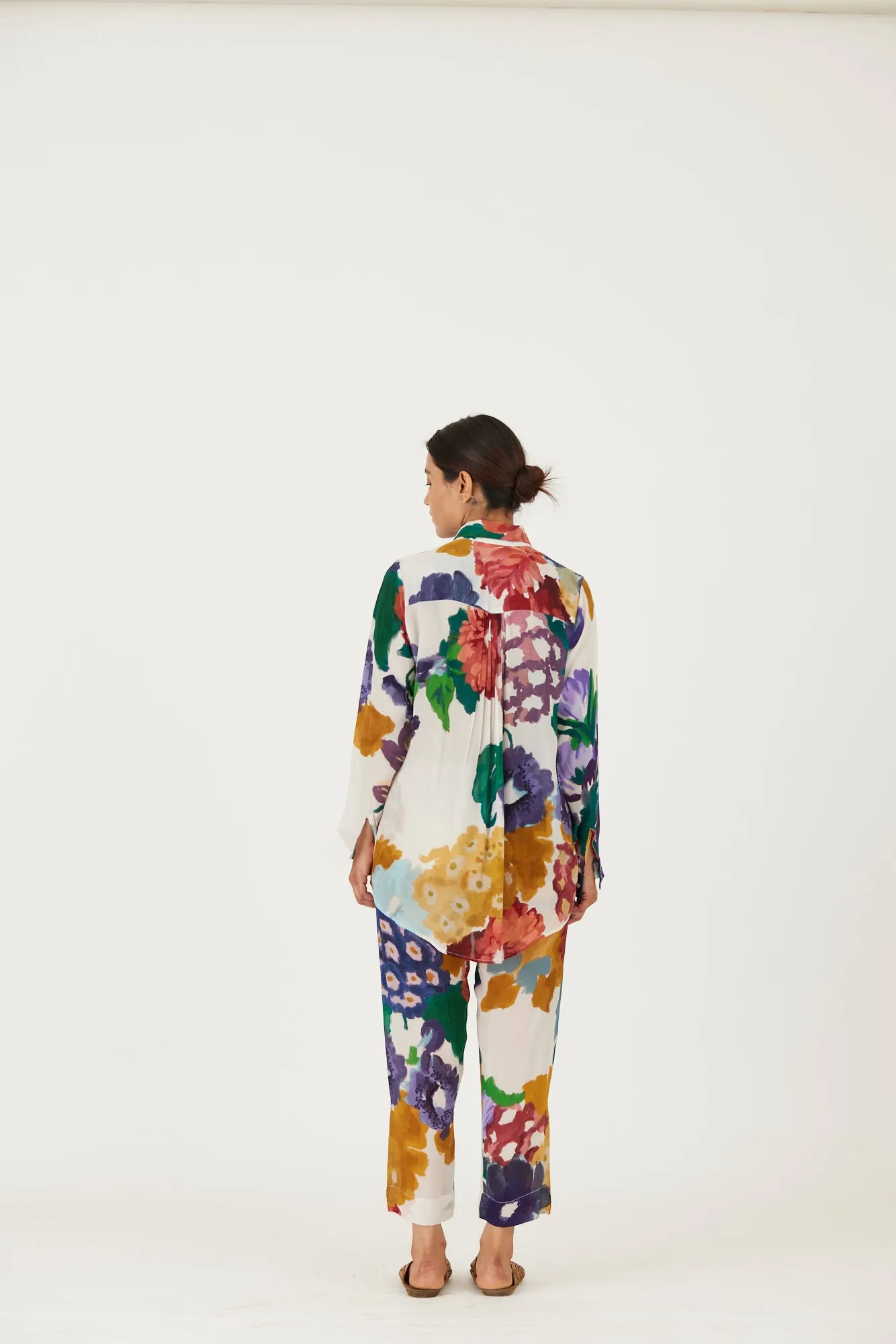 New Season Fall 24/Summer 25-Coord Set-Crepe-Farah White-YAMLS11-Fashion Edit Yam