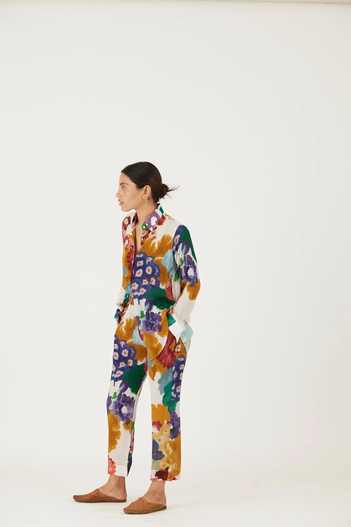 New Season Fall 24/Summer 25-Coord Set-Crepe-Farah White-YAMLS11-Fashion Edit Yam