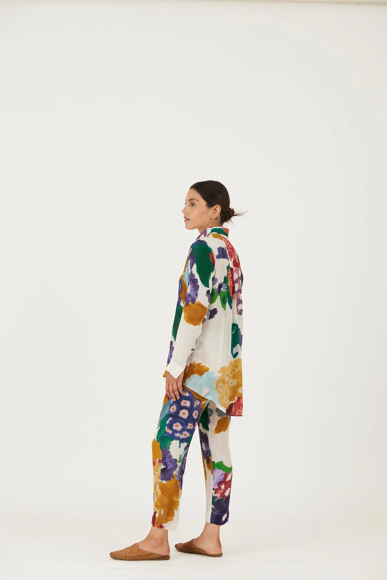 New Season Fall 24/Summer 25-Coord Set-Crepe-Farah White-YAMLS11-Fashion Edit Yam