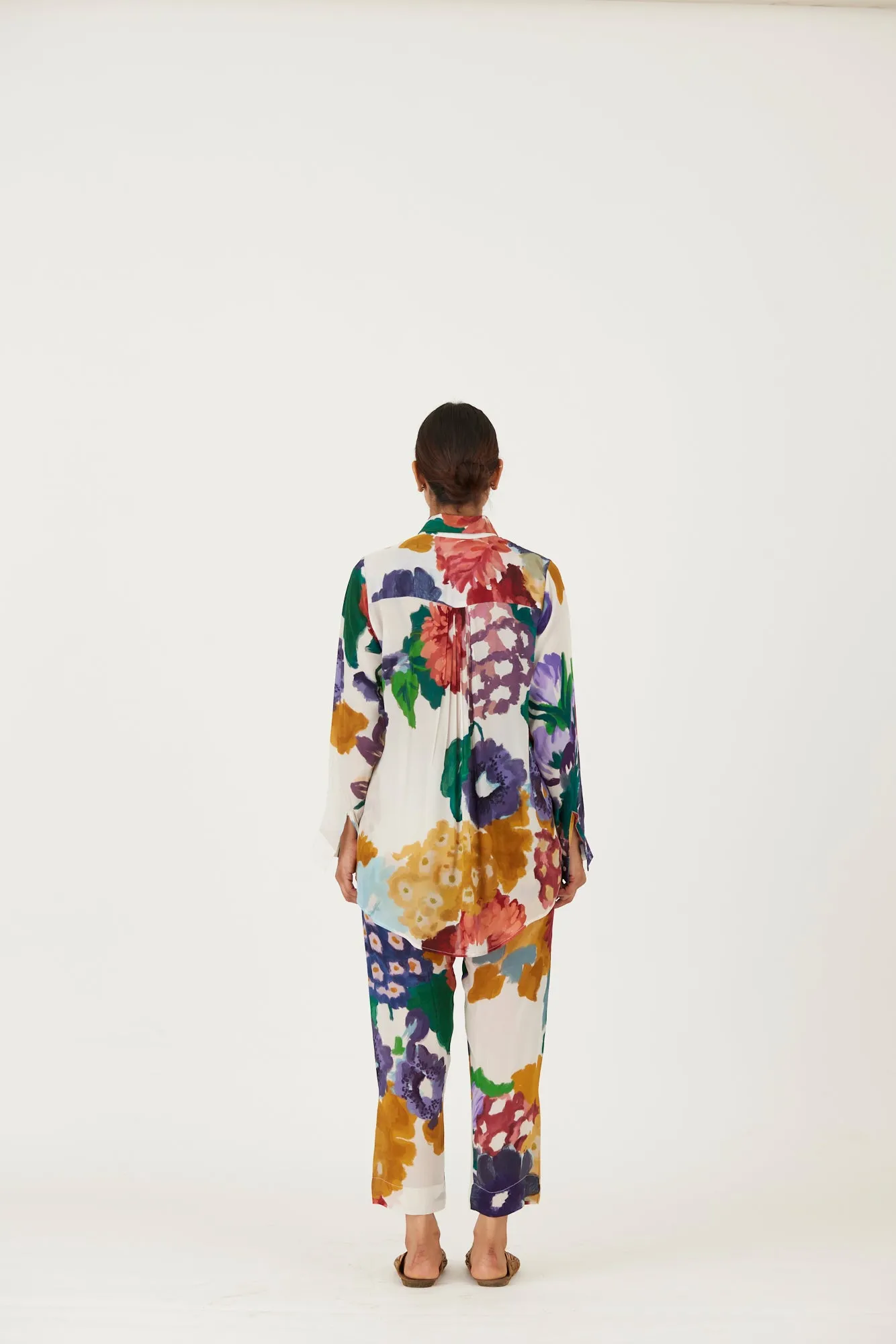 New Season Fall 24/Summer 25-Coord Set-Crepe-Farah White-YAMLS11-Fashion Edit Yam