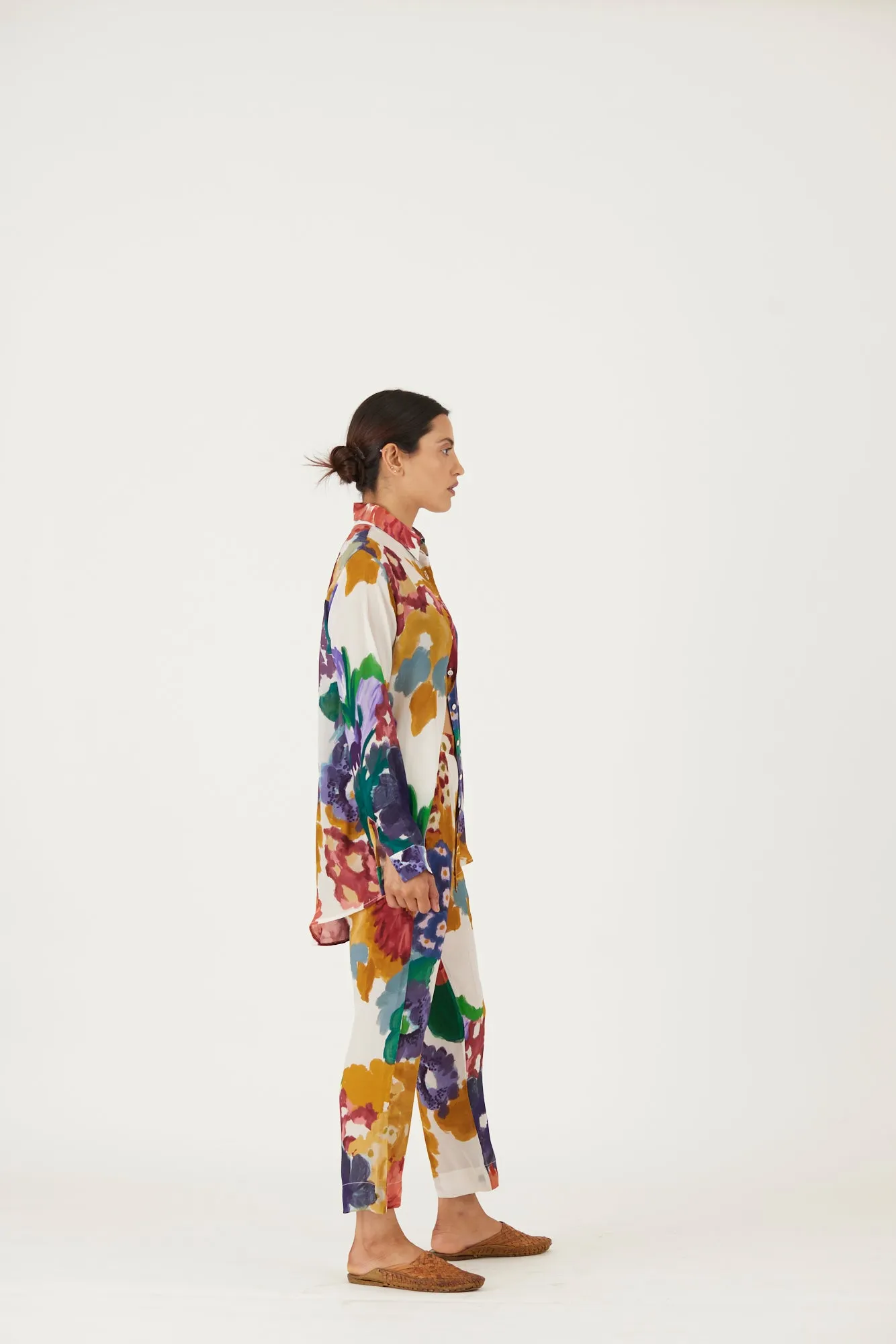 New Season Fall 24/Summer 25-Coord Set-Crepe-Farah White-YAMLS11-Fashion Edit Yam