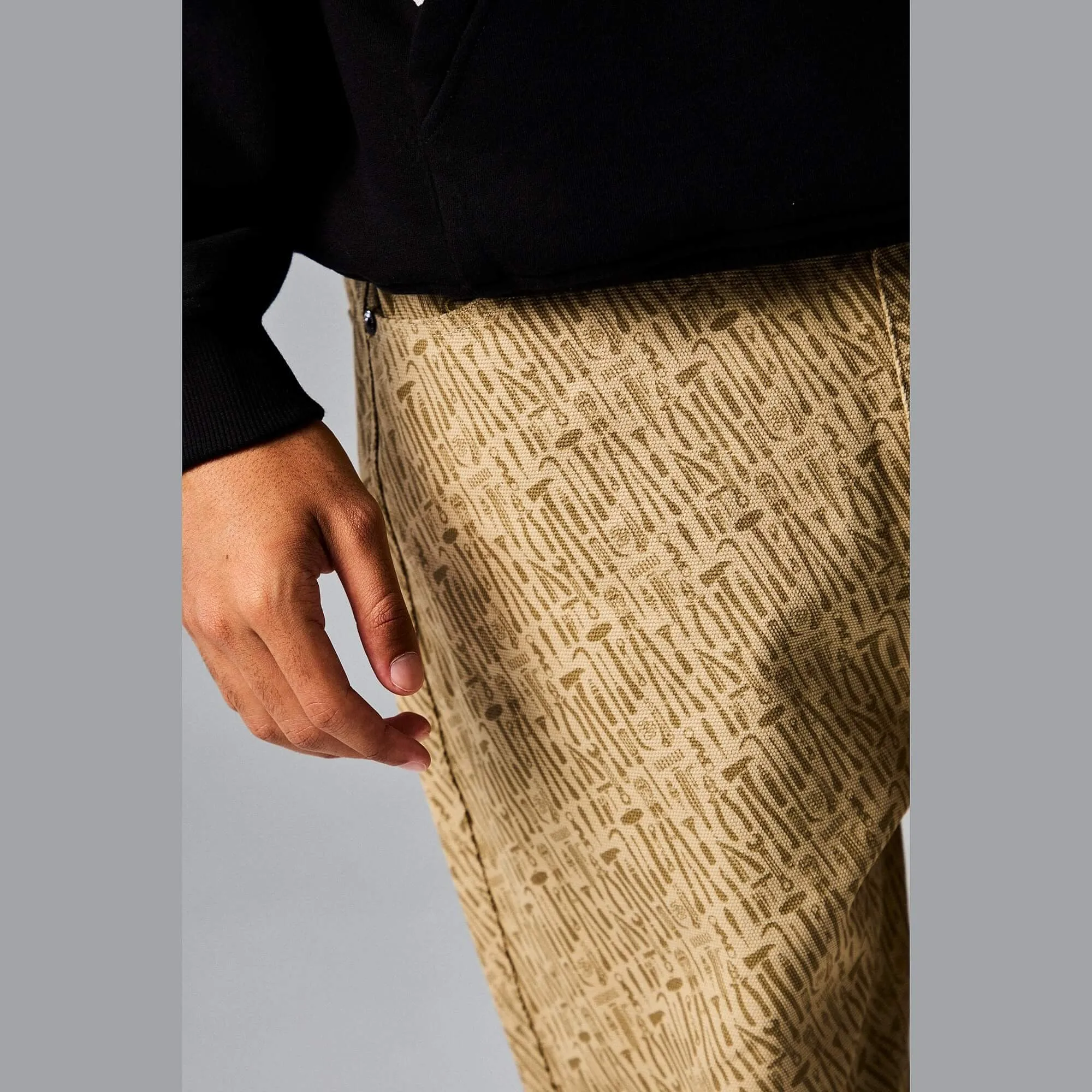 Nohavice Grimey x Sk8Land Canvas Regular Pants Brown hnedé