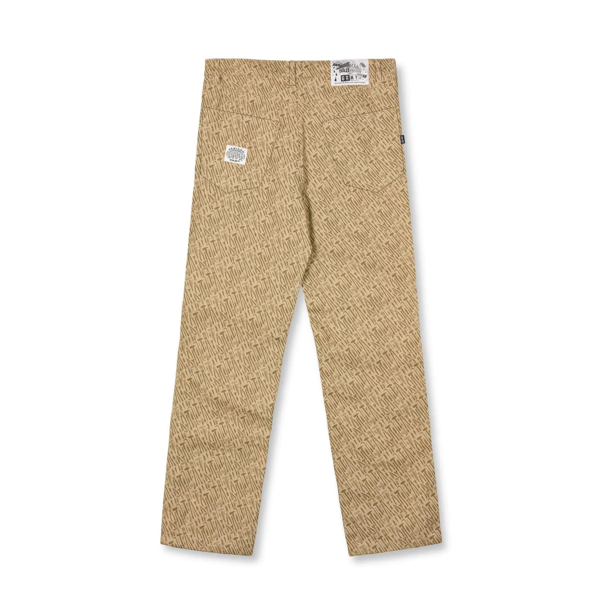 Nohavice Grimey x Sk8Land Canvas Regular Pants Brown hnedé