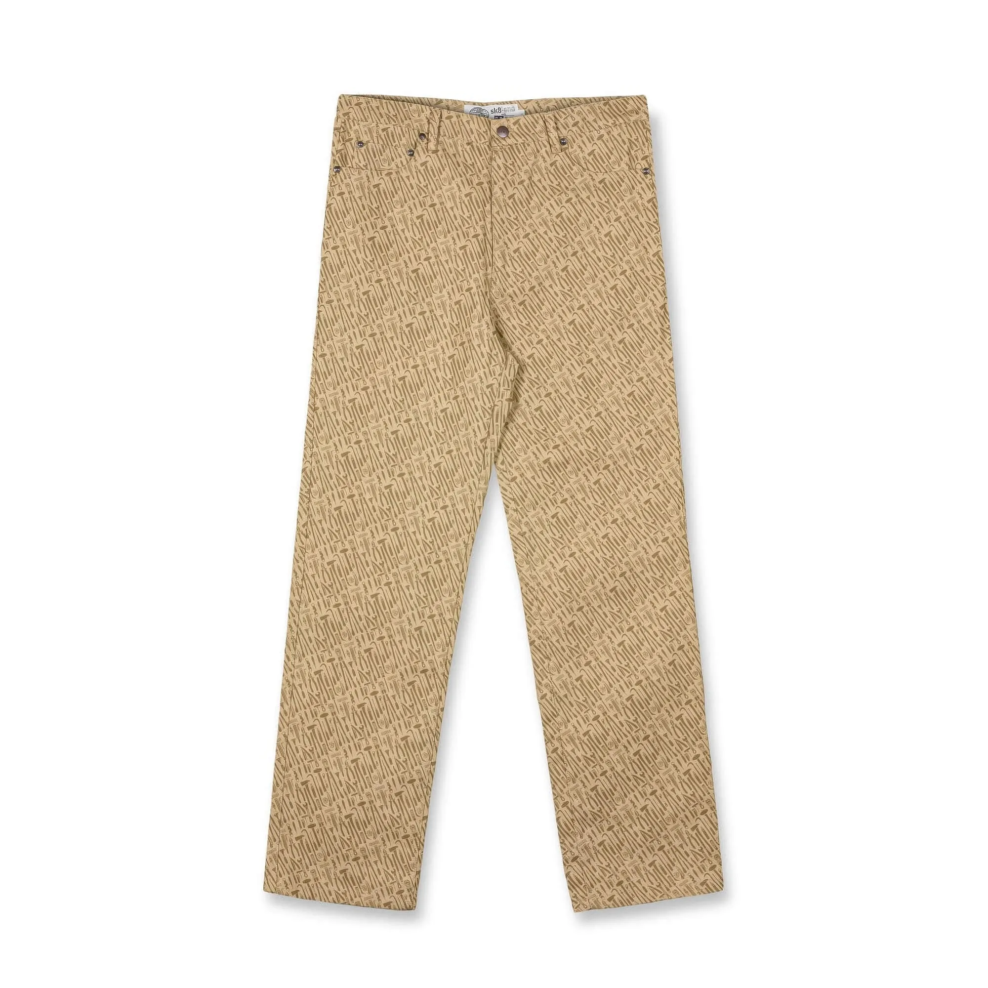 Nohavice Grimey x Sk8Land Canvas Regular Pants Brown hnedé