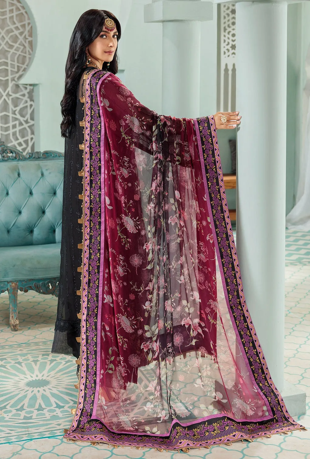 Noor Chiffon Laserkari 2023 by Saadia Asad | D-08