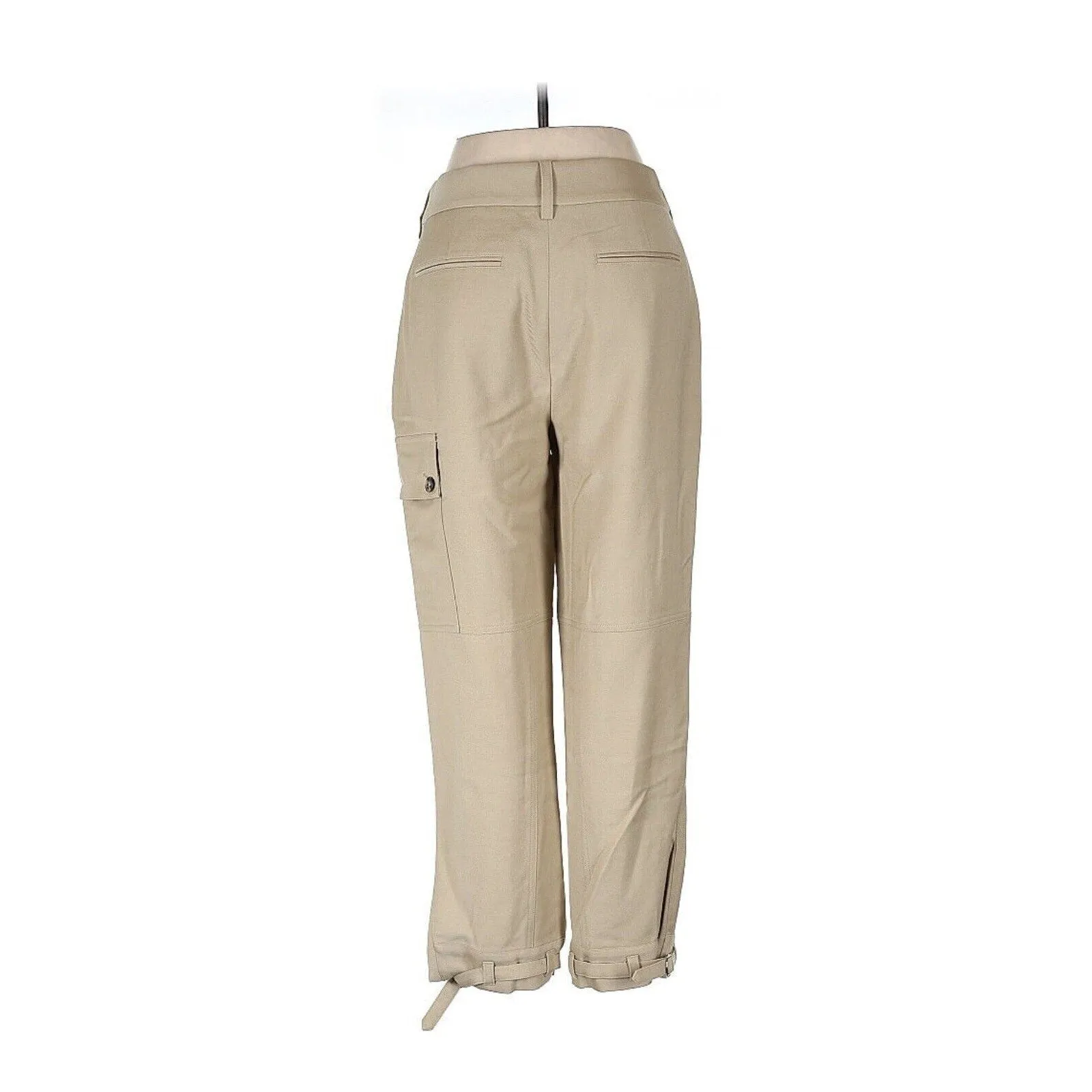 NWOT Reiss Women's Wool Blend Newlyn Cargo Pants - Khaki Tan Beige, Size 6
