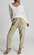 NWOT Reiss Women's Wool Blend Newlyn Cargo Pants - Khaki Tan Beige, Size 6