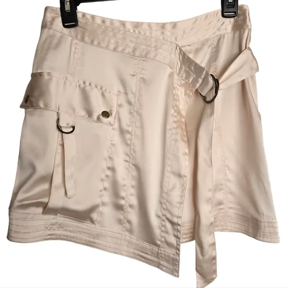 NWT By Anthropologie Silky Utility Mini Skirt, Size 6