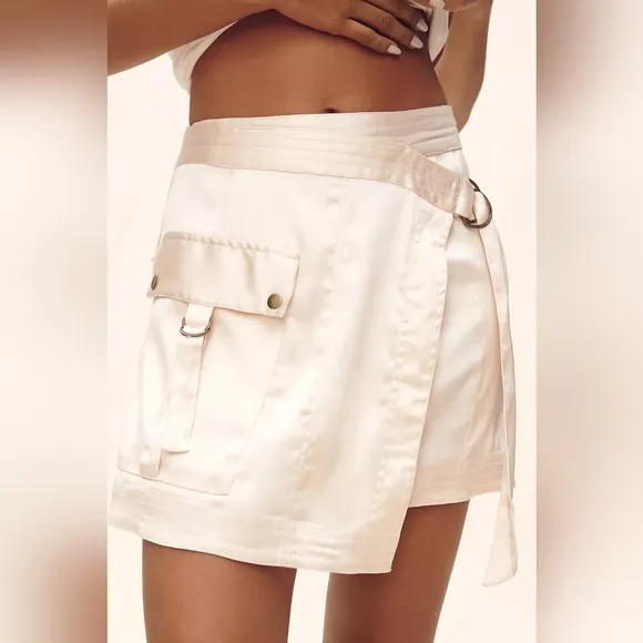 NWT By Anthropologie Silky Utility Mini Skirt, Size 6