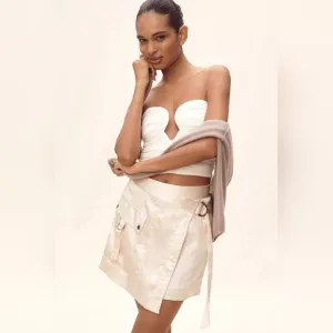 NWT By Anthropologie Silky Utility Mini Skirt, Size 6