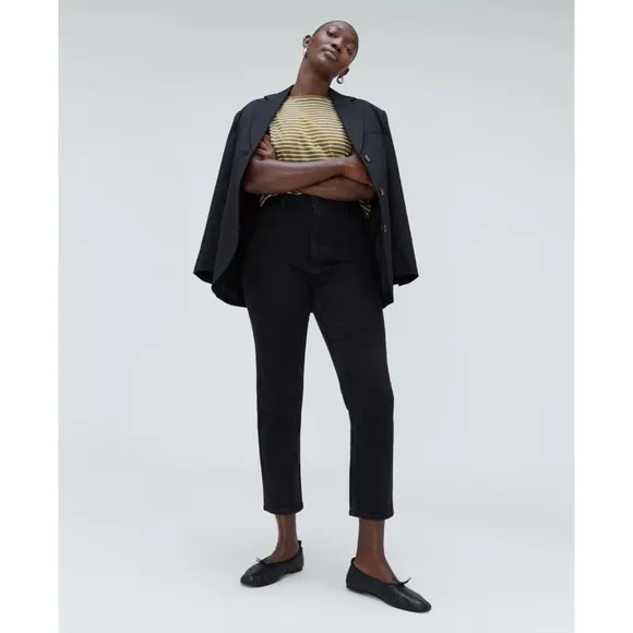 NWT Everlane The Original Curvy Cheeky Crop Jean Organic Cotton Black Size 35