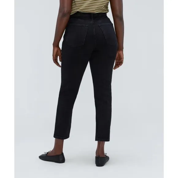 NWT Everlane The Original Curvy Cheeky Crop Jean Organic Cotton Black Size 35