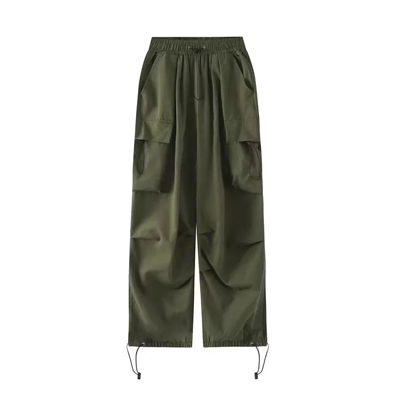 Obsidian Phoenix New Wide-Leg Drawstring Cargo Pants