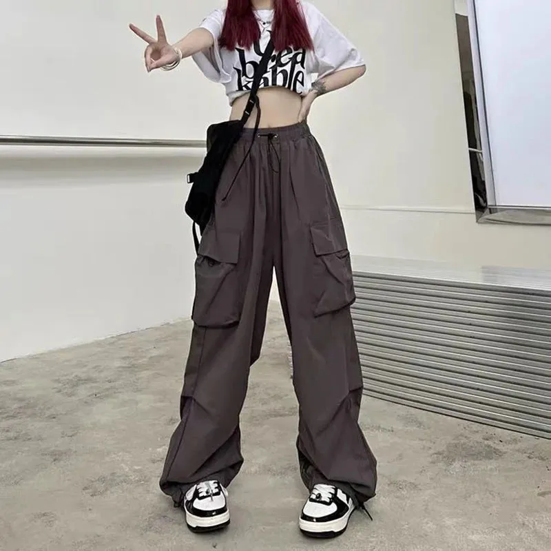 Obsidian Phoenix New Wide-Leg Drawstring Cargo Pants