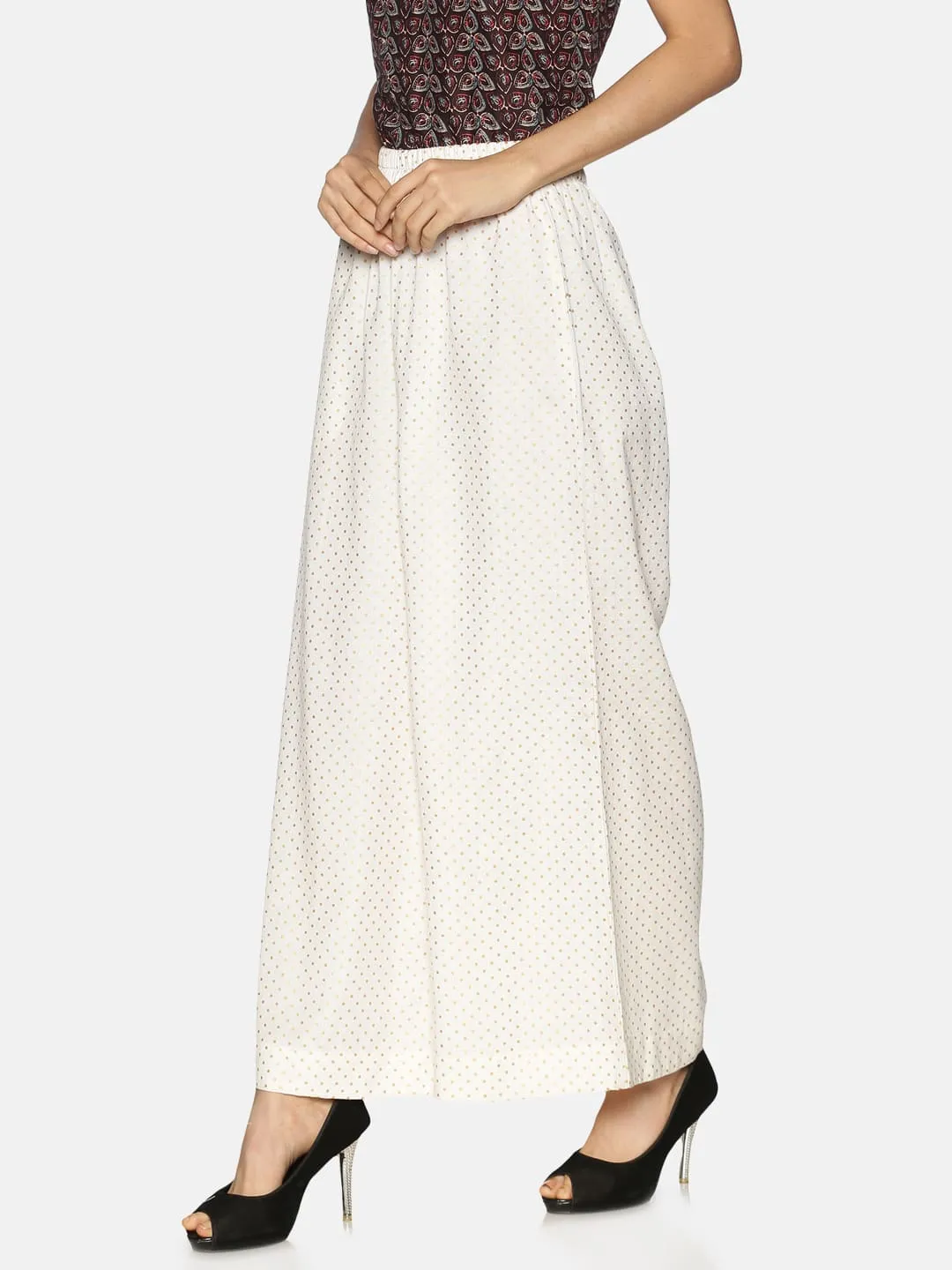 Off-White Polka Dots Printed Palazzo