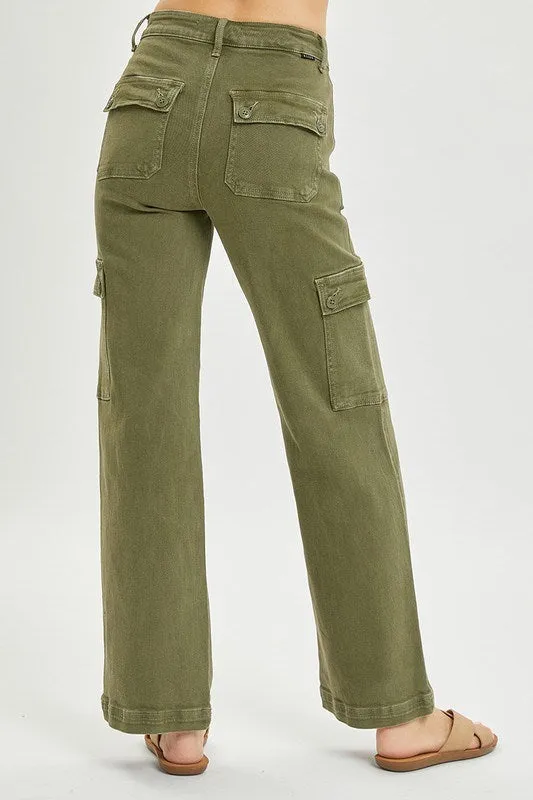 Olive Green Cargo Jeans
