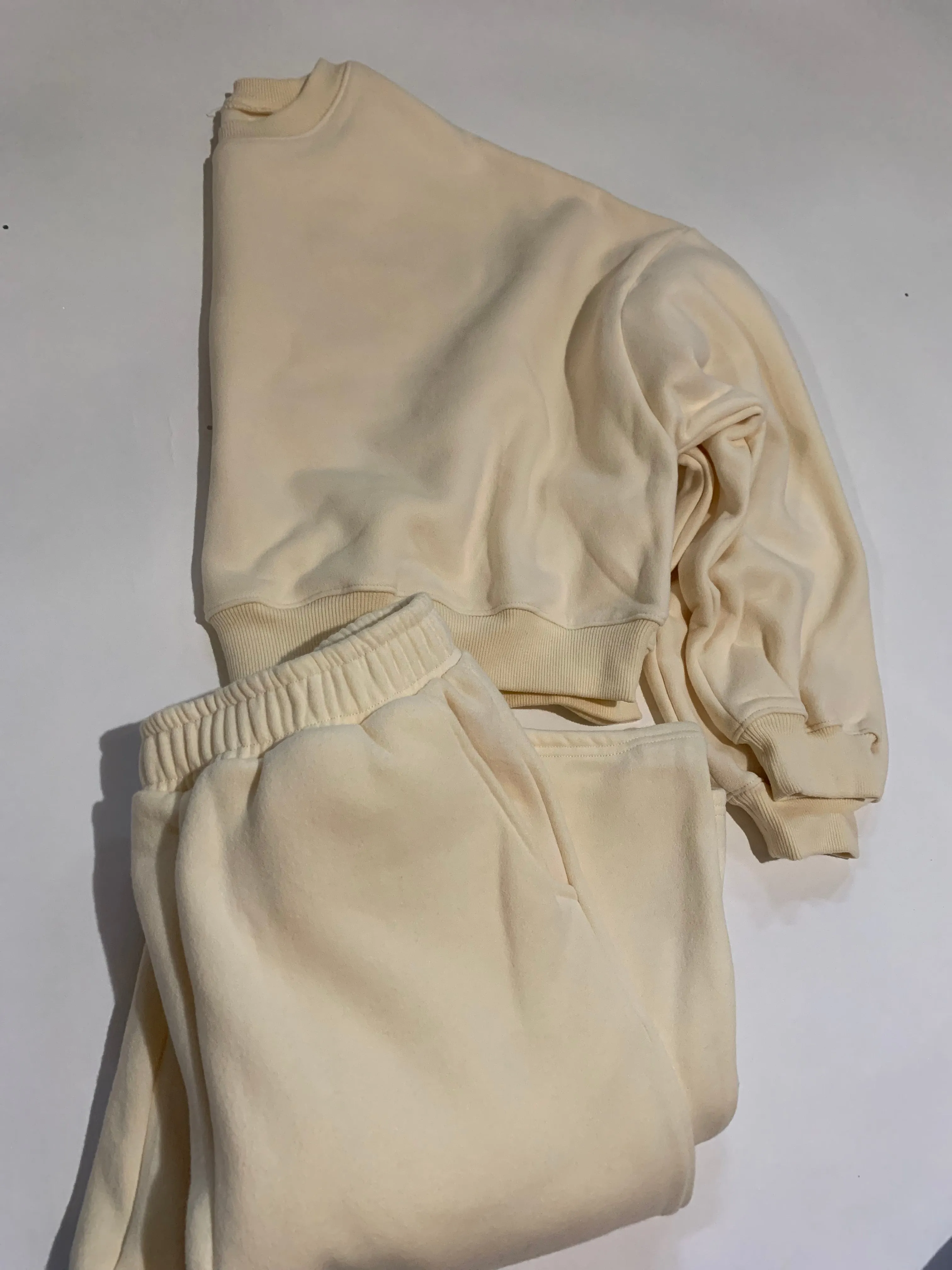 On A Cloud Wide Leg Sweatpants - Cream