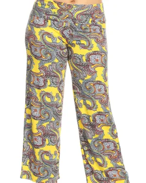 Paisley Printed Palazzo Pants | Yellow Paisley