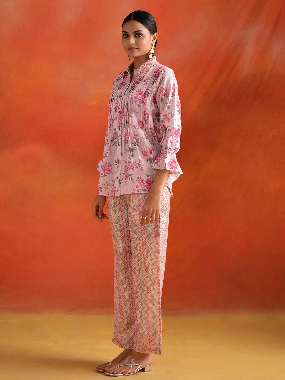 Pink Floral Printed Co-ord Set