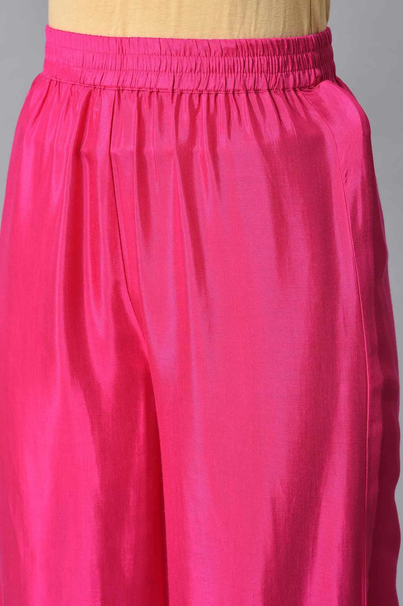 Pink Printed Ethnic Kurta With Palazzo