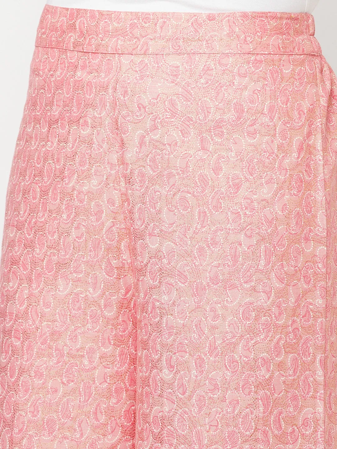 Pink Printed kurta and Palazzo Set