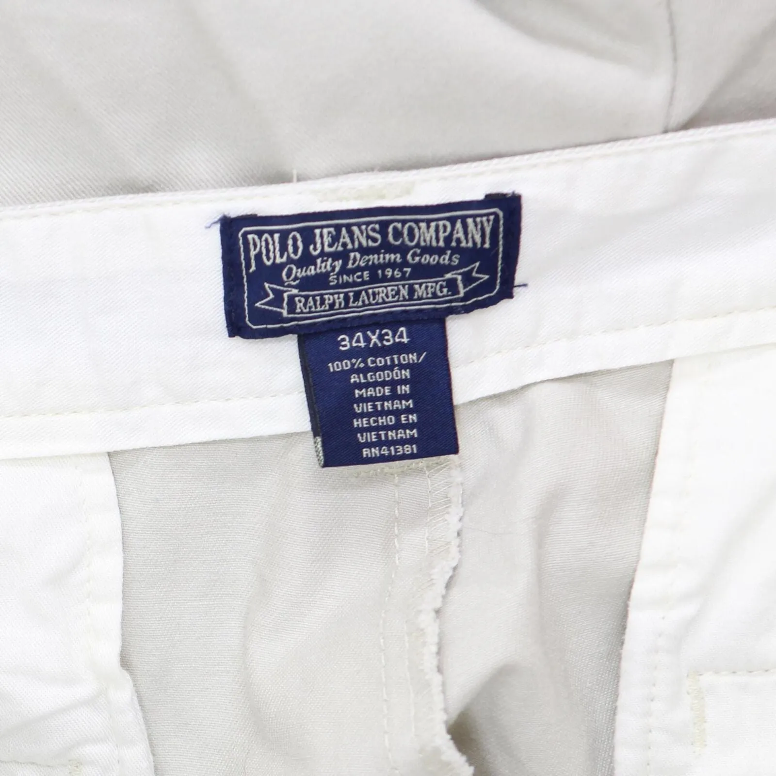 Polo Jeans Ralph Lauren Mens Cotton Khaki Pants 16692297e30140 Sand Brown 34x34