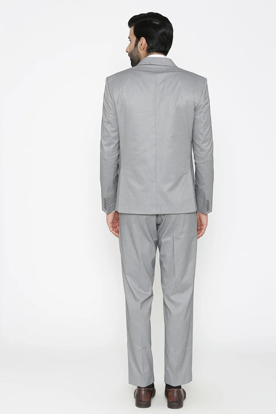 Poly Cotton Lycra Grey Suit